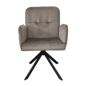 Arm Chair With Fabric Swivel Seat And Metal Claw Feet Swivel Dining Chairs 3